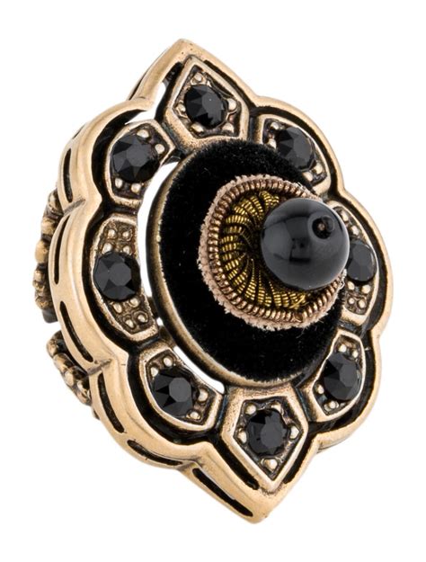 Gucci Velvet & Crystal Pin Cushion Cocktail Ring 27547344